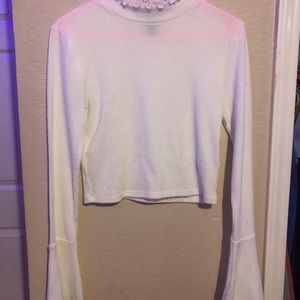 Cream high neck long sleeve
